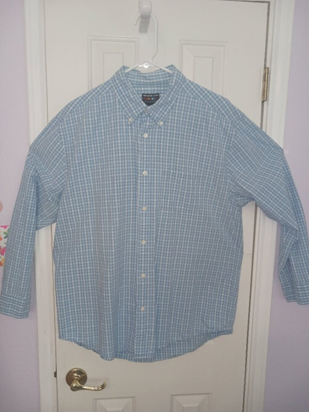 American Breed Smart Shirt - Light Blue Plaid Button Down